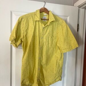 Prana Men's Casual Yellow Button Down Shirt